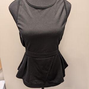 Sleeveless Black Peplum Top - Classic Women's Tank